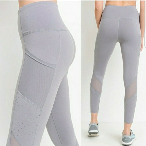 Lavender Highwaist Mesh Workout Legging - Picture 4 of 7